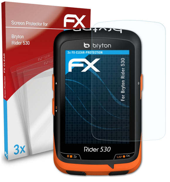atFoliX FX-Clear Schutzfolie für Bryton Rider 530