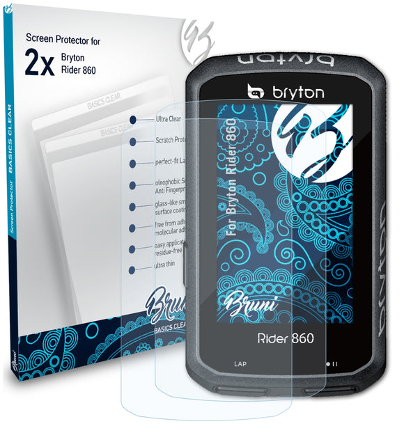 Bruni Basics-Clear Displayschutzfolie für Bryton Rider 860