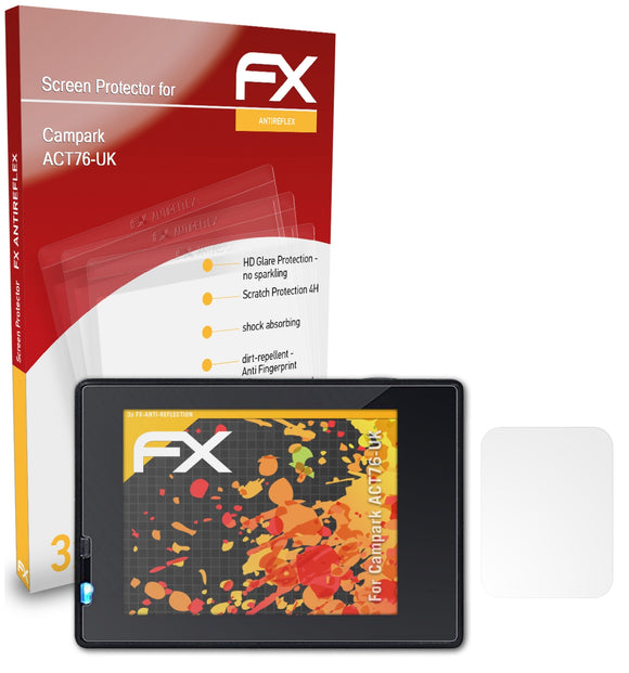 atFoliX FX-Antireflex Displayschutzfolie für Campark ACT76-UK