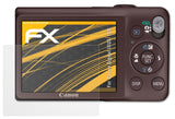 Panzerfolie atFoliX kompatibel mit Canon Digital IXUS 105, entspiegelnde und stoßdämpfende FX (3X)