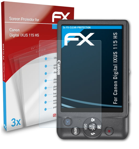atFoliX FX-Clear Schutzfolie für Canon Digital IXUS 115 HS