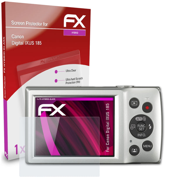 atFoliX FX-Hybrid-Glass Panzerglasfolie für Canon Digital IXUS 185