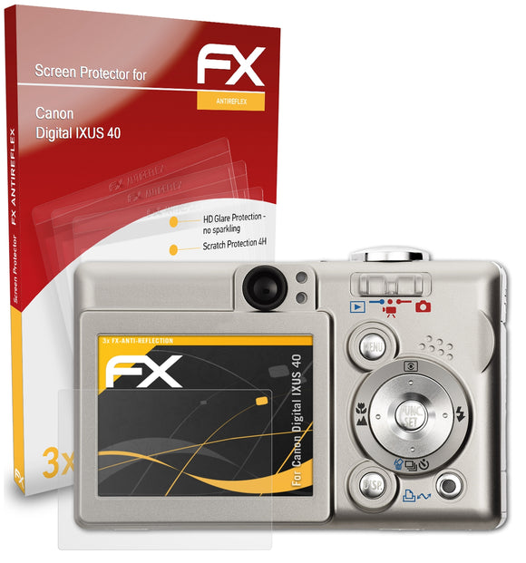 atFoliX FX-Antireflex Displayschutzfolie für Canon Digital IXUS 40