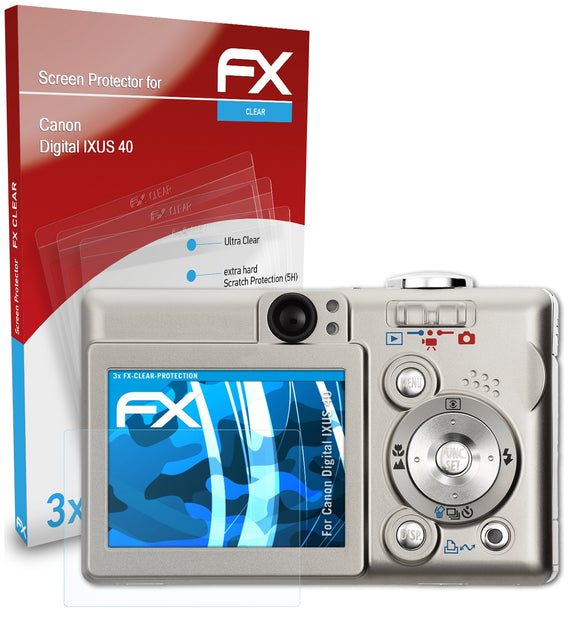 atFoliX FX-Clear Schutzfolie für Canon Digital IXUS 40