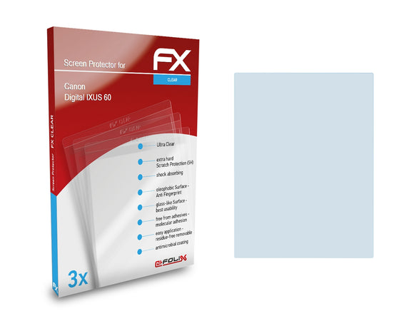 atFoliX FX-Clear Schutzfolie für Canon Digital IXUS 60