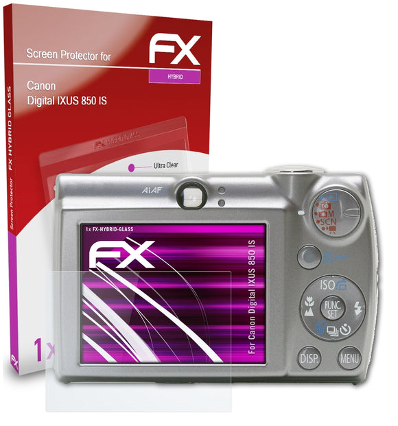 atFoliX FX-Hybrid-Glass Panzerglasfolie für Canon Digital IXUS 850 IS