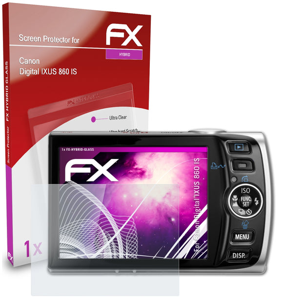 atFoliX FX-Hybrid-Glass Panzerglasfolie für Canon Digital IXUS 860 IS