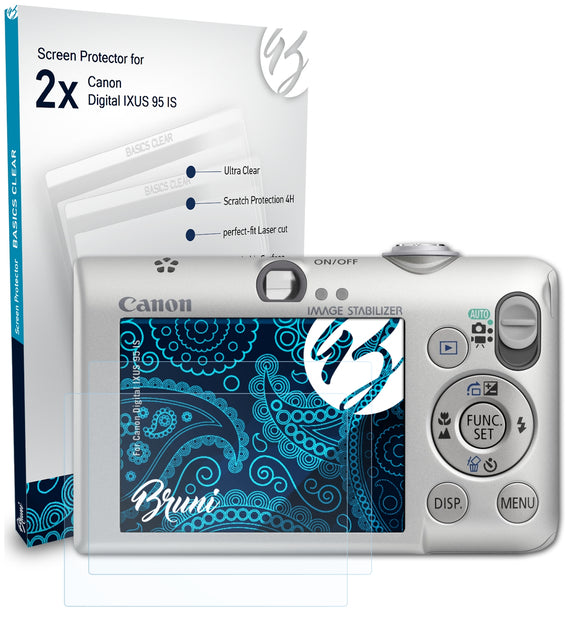 Bruni Basics-Clear Displayschutzfolie für Canon Digital IXUS 95 IS