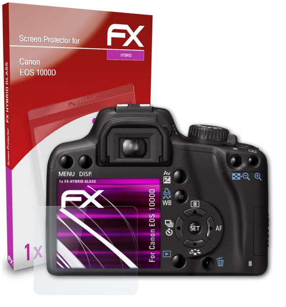 atFoliX FX-Hybrid-Glass Panzerglasfolie für Canon EOS 1000D