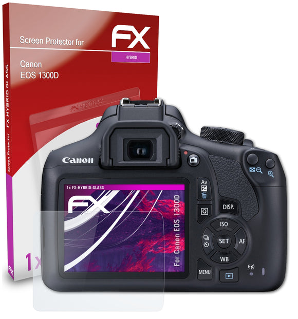 atFoliX FX-Hybrid-Glass Panzerglasfolie für Canon EOS 1300D