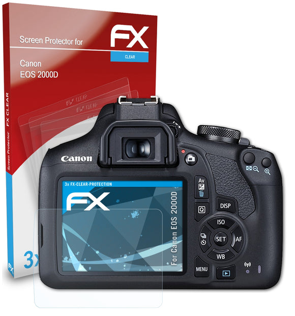 atFoliX FX-Clear Schutzfolie für Canon EOS 2000D