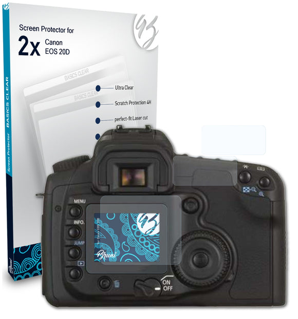 Bruni Basics-Clear Displayschutzfolie für Canon EOS 20D