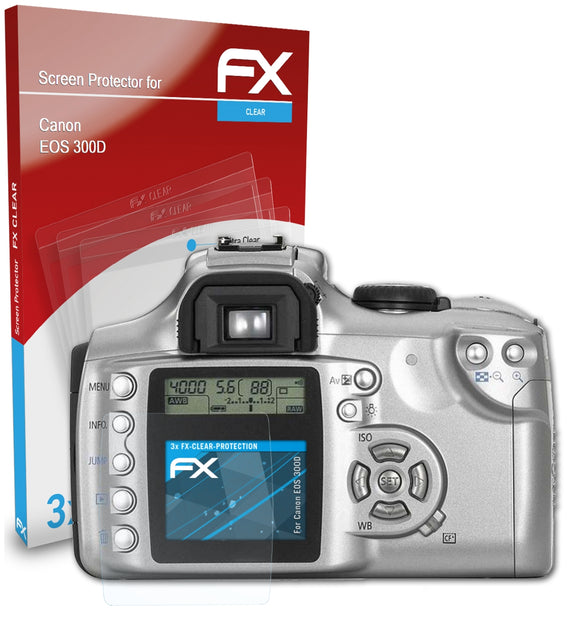 atFoliX FX-Clear Schutzfolie für Canon EOS 300D
