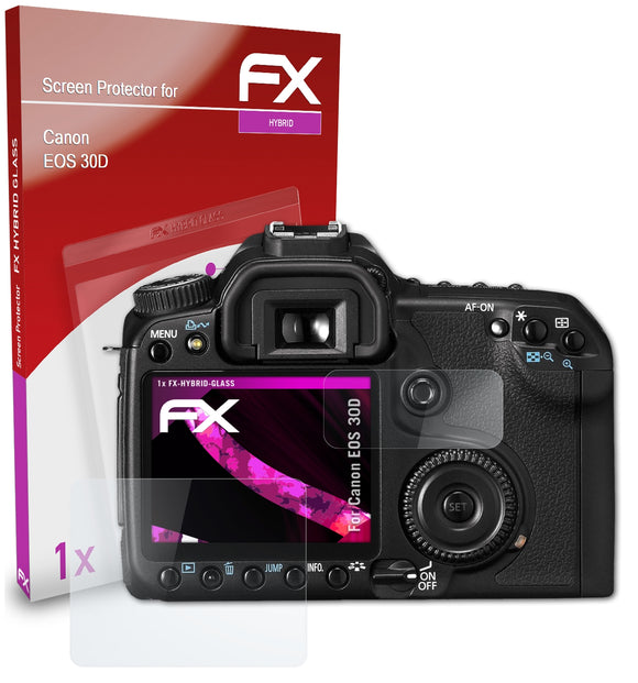 atFoliX FX-Hybrid-Glass Panzerglasfolie für Canon EOS 30D