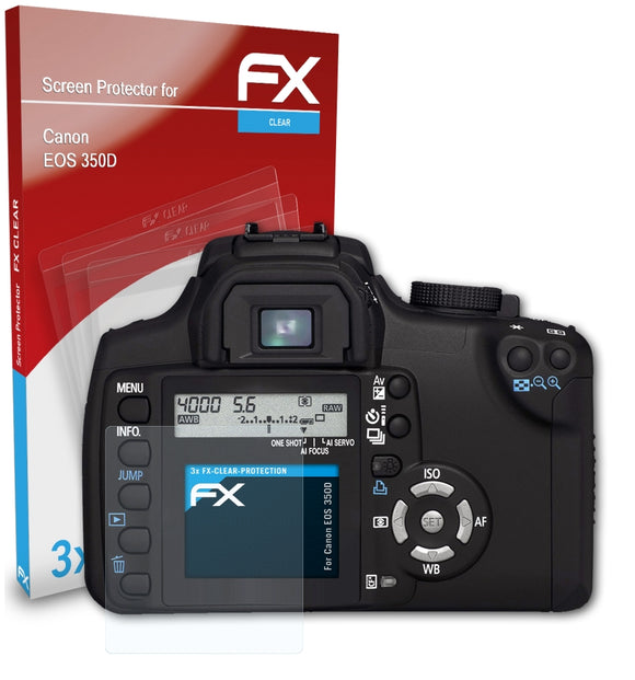 atFoliX FX-Clear Schutzfolie für Canon EOS 350D