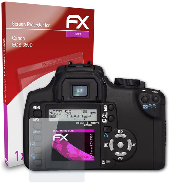 atFoliX FX-Hybrid-Glass Panzerglasfolie für Canon EOS 350D