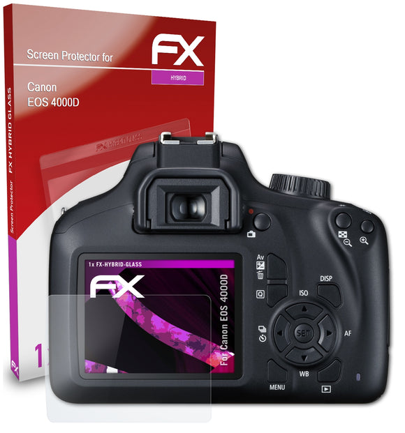 atFoliX FX-Hybrid-Glass Panzerglasfolie für Canon EOS 4000D
