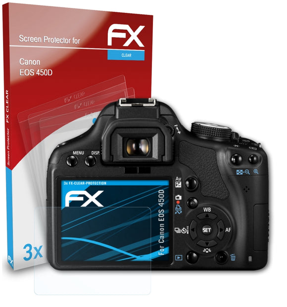 atFoliX FX-Clear Schutzfolie für Canon EOS 450D