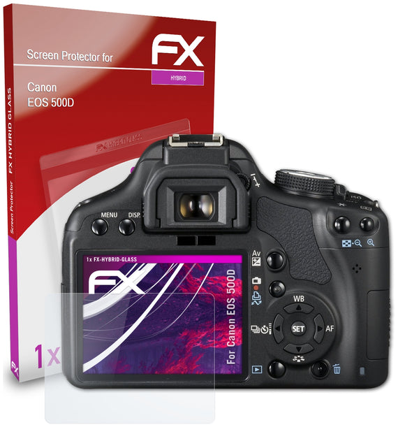 atFoliX FX-Hybrid-Glass Panzerglasfolie für Canon EOS 500D