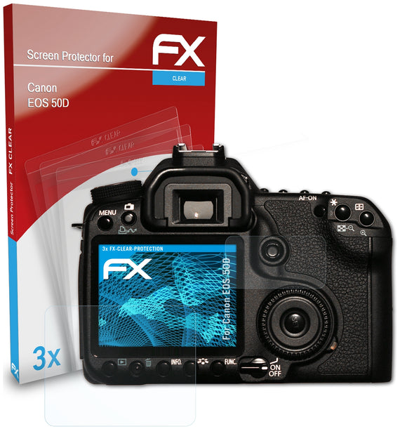 atFoliX FX-Clear Schutzfolie für Canon EOS 50D
