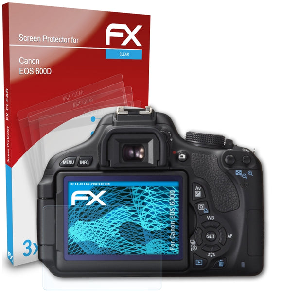 atFoliX FX-Clear Schutzfolie für Canon EOS 600D
