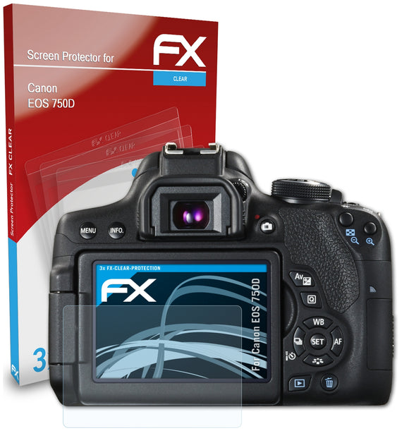 atFoliX FX-Clear Schutzfolie für Canon EOS 750D