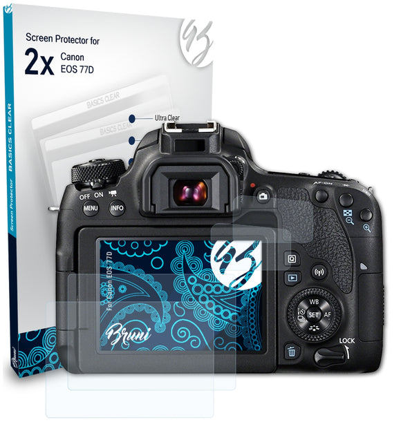 Bruni Basics-Clear Displayschutzfolie für Canon EOS 77D