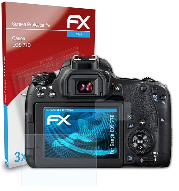 atFoliX FX-Clear Schutzfolie für Canon EOS 77D