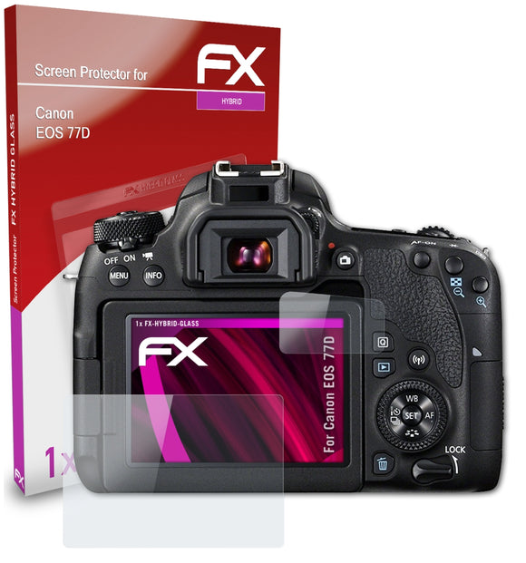 atFoliX FX-Hybrid-Glass Panzerglasfolie für Canon EOS 77D
