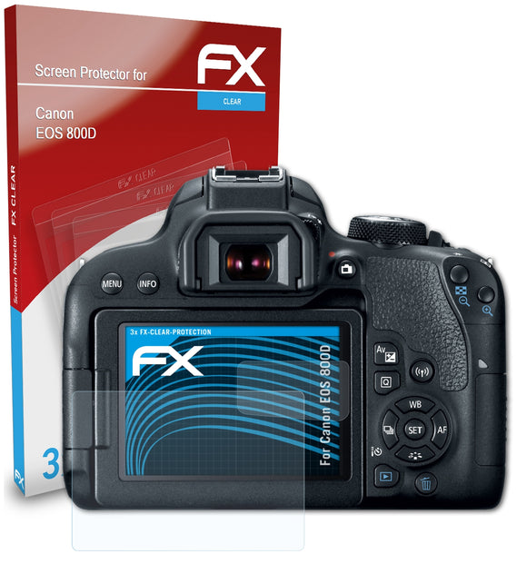 atFoliX FX-Clear Schutzfolie für Canon EOS 800D