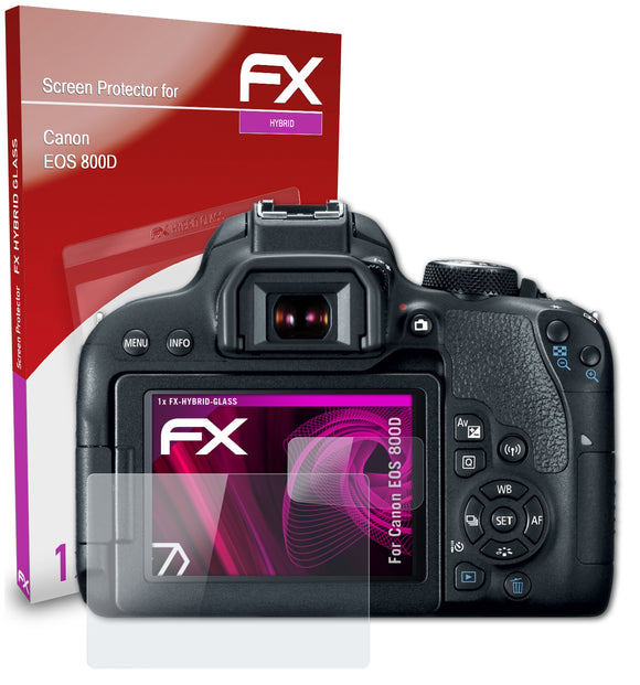 atFoliX FX-Hybrid-Glass Panzerglasfolie für Canon EOS 800D