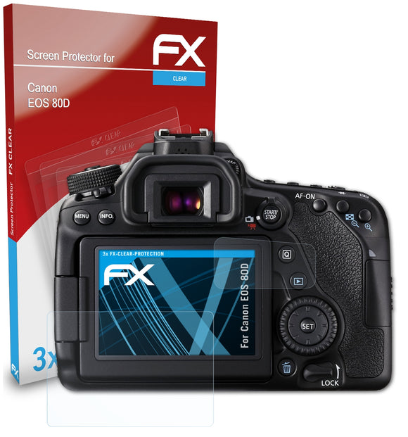 atFoliX FX-Clear Schutzfolie für Canon EOS 80D