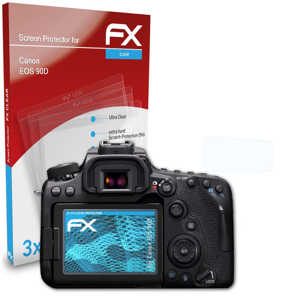 atFoliX FX-Clear Schutzfolie für Canon EOS 90D