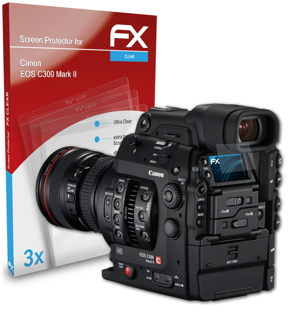 atFoliX FX-Clear Schutzfolie für Canon EOS C300 Mark II
