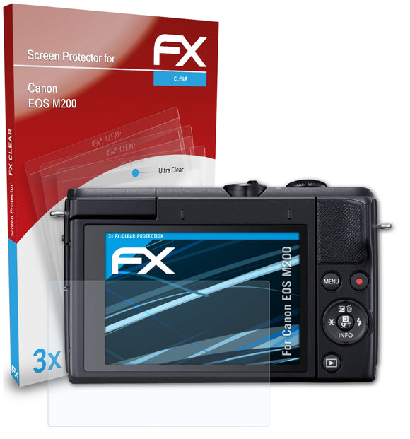 atFoliX FX-Clear Schutzfolie für Canon EOS M200
