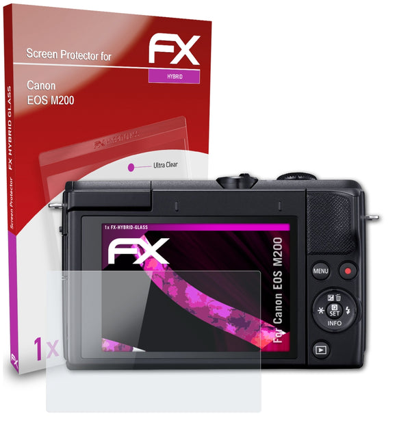 atFoliX FX-Hybrid-Glass Panzerglasfolie für Canon EOS M200