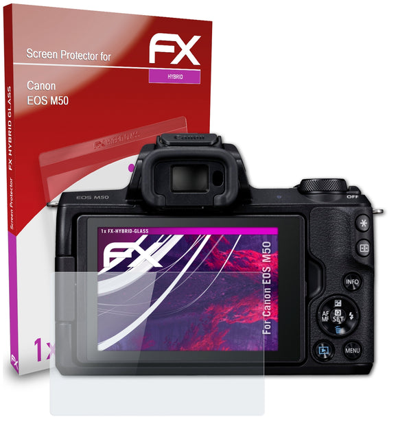 atFoliX FX-Hybrid-Glass Panzerglasfolie für Canon EOS M50