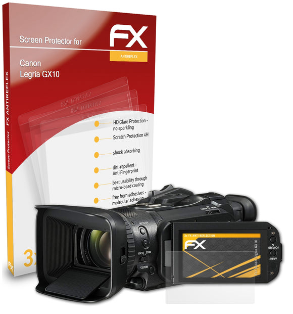atFoliX FX-Antireflex Displayschutzfolie für Canon Legria GX10