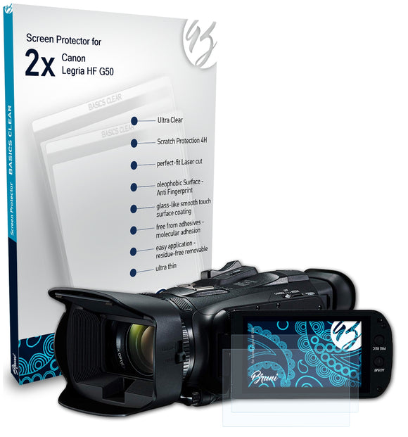 Bruni Basics-Clear Displayschutzfolie für Canon Legria HF G50