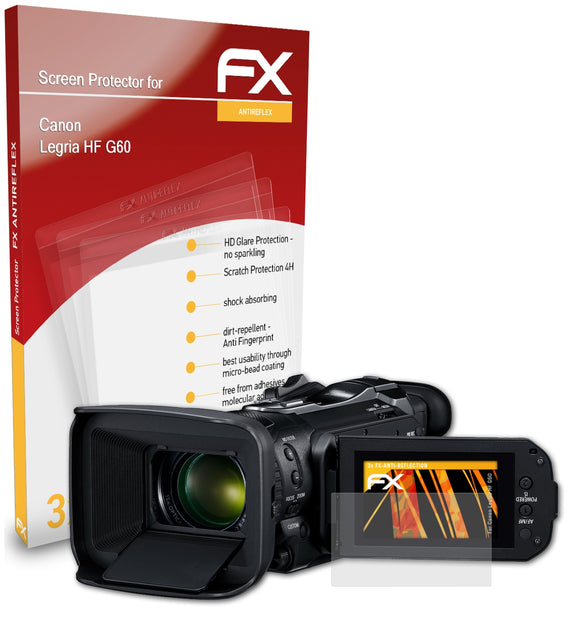 atFoliX FX-Antireflex Displayschutzfolie für Canon Legria HF G60