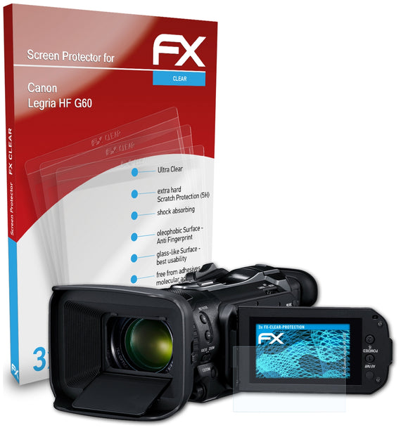 atFoliX FX-Clear Schutzfolie für Canon Legria HF G60