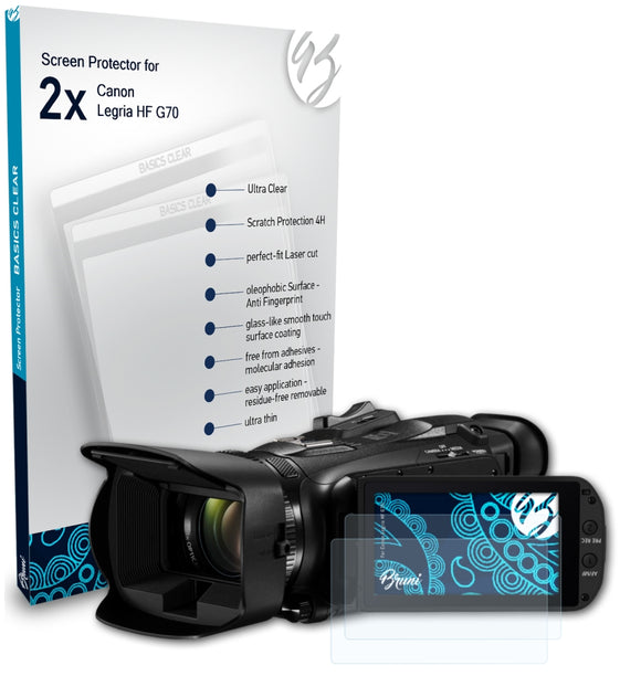 Bruni Basics-Clear Displayschutzfolie für Canon Legria HF G70