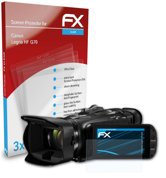 atFoliX FX-Clear Schutzfolie für Canon Legria HF G70