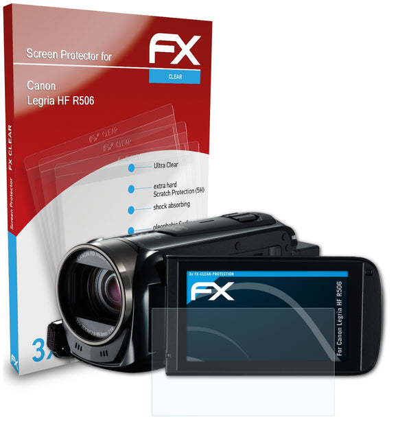 atFoliX FX-Clear Schutzfolie für Canon Legria HF R506