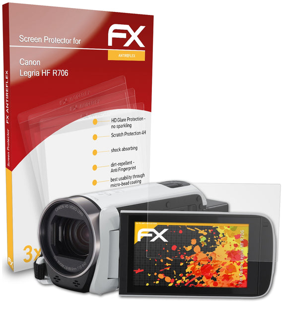 atFoliX FX-Antireflex Displayschutzfolie für Canon Legria HF R706