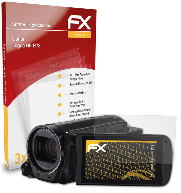 atFoliX FX-Antireflex Displayschutzfolie für Canon Legria HF R78