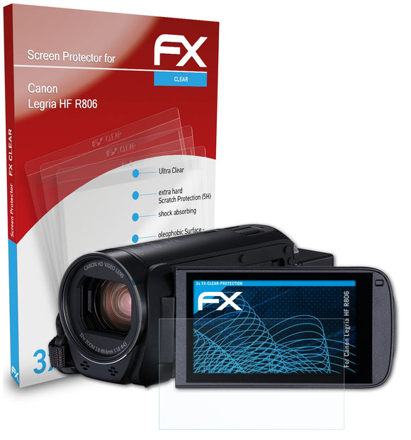 atFoliX FX-Clear Schutzfolie für Canon Legria HF R806