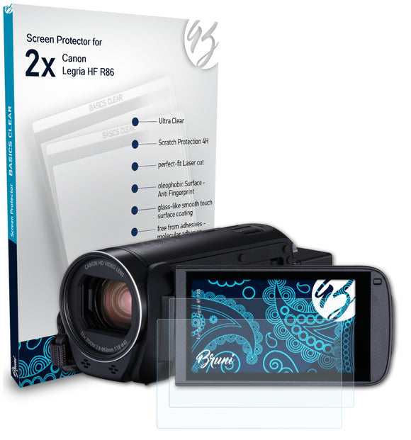 Bruni Basics-Clear Displayschutzfolie für Canon Legria HF R86