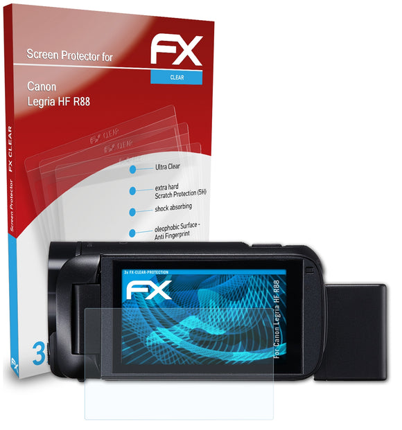 atFoliX FX-Clear Schutzfolie für Canon Legria HF R88