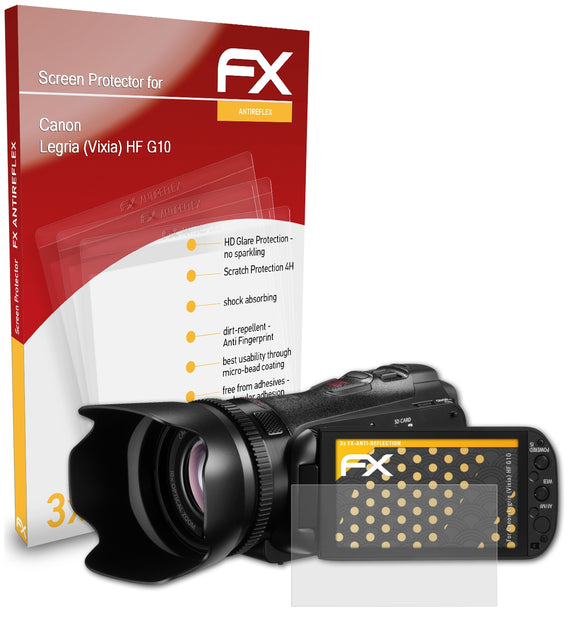 atFoliX FX-Antireflex Displayschutzfolie für Canon Legria (Vixia) HF G10